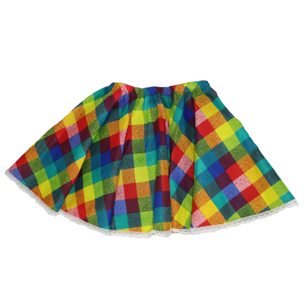 Saia xadrez multicolor