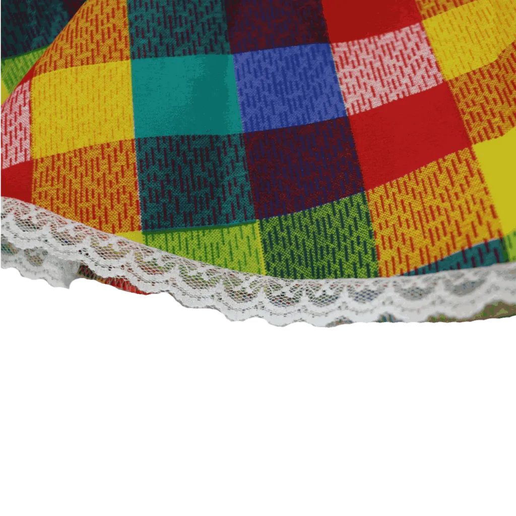 Saia xadrez multicolor