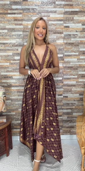 Vestido seda indiana